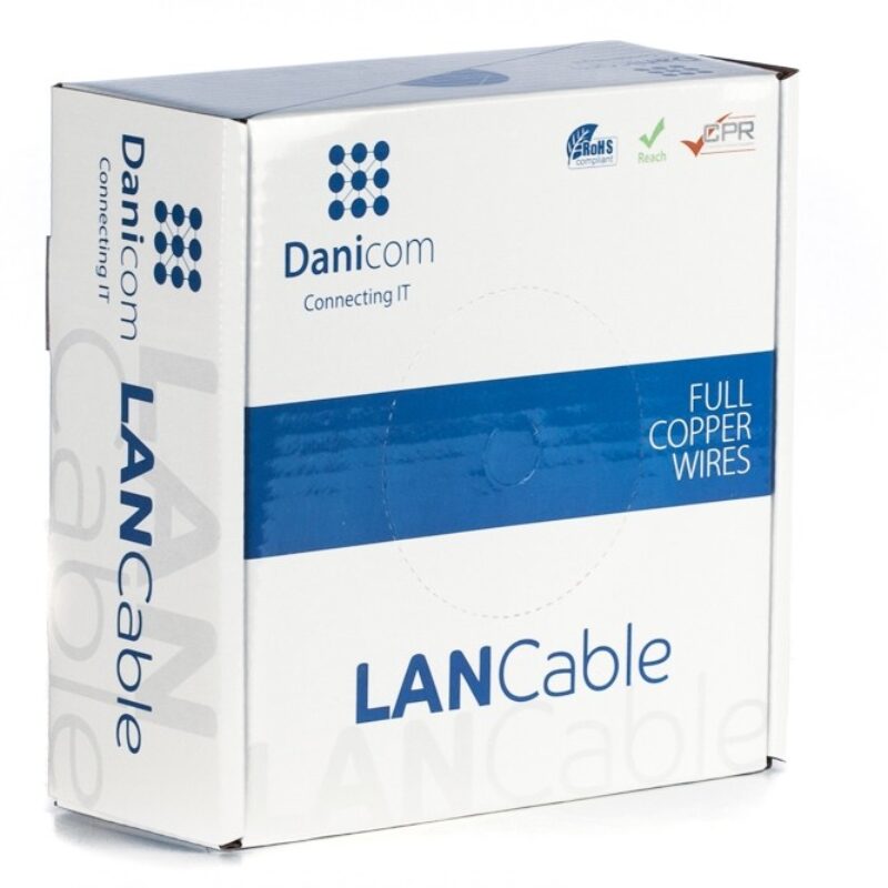 DANICOM CAT5E FTP 50m kabel op rol stug – LSZH (Eca)