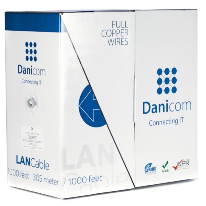 DANICOM CAT5E FTP 305m kabel op rol soepel –  PVC (Fca)