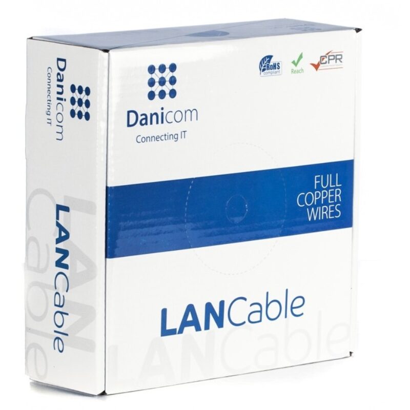 DANICOM CAT5E UTP 100m kabel op rol soepel –  PVC (Fca)