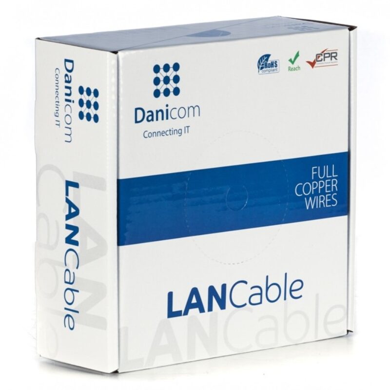 DANICOM CAT6 UTP 50m kabel op rol stug –  LSZH (Eca)