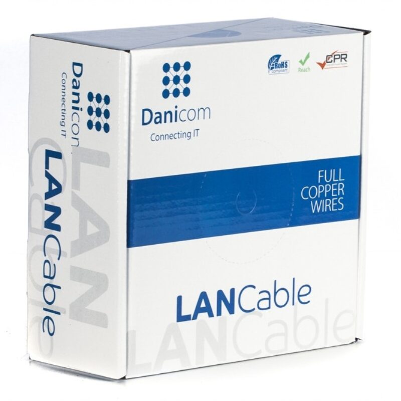 DANICOM CAT6 UTP 100m kabel op rol soepel –  PVC (Fca)