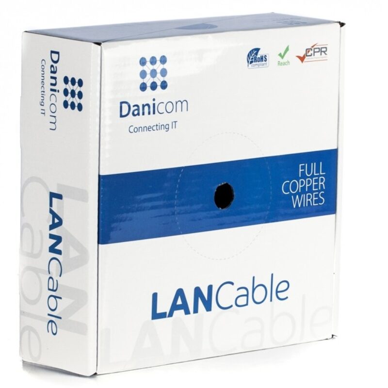 DANICOM CAT6 FTP 50m kabel op rol stug –  LSZH (Eca)