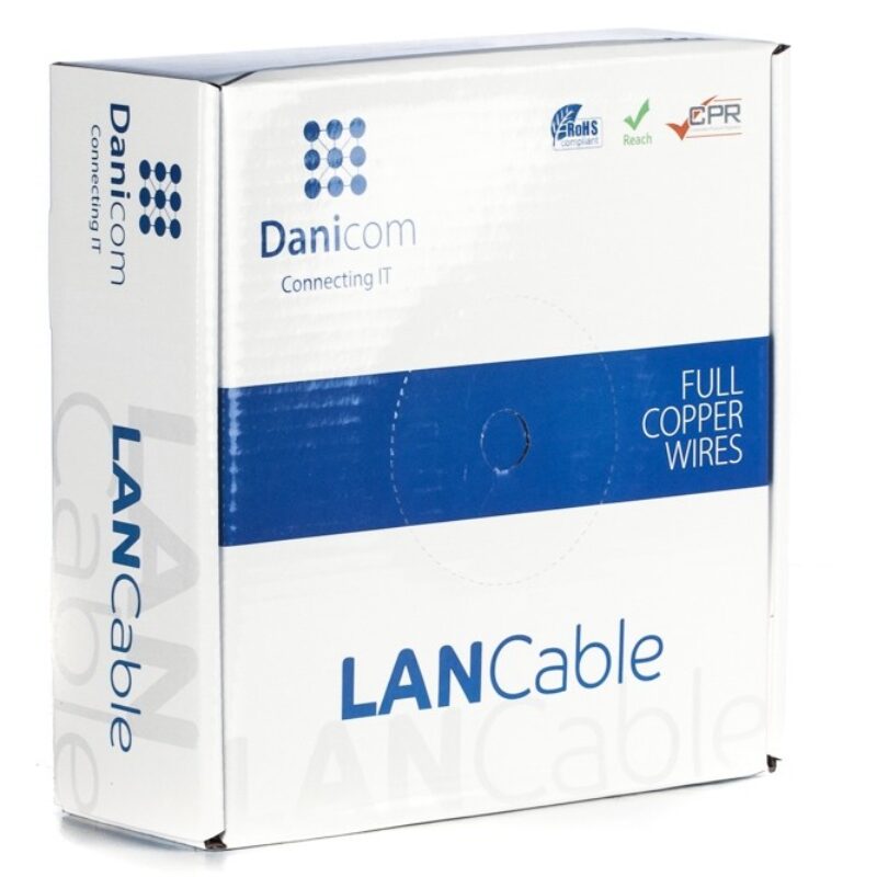 DANICOM CAT6A U/UTP 50m kabel op rol stug –  LSZH (Eca)