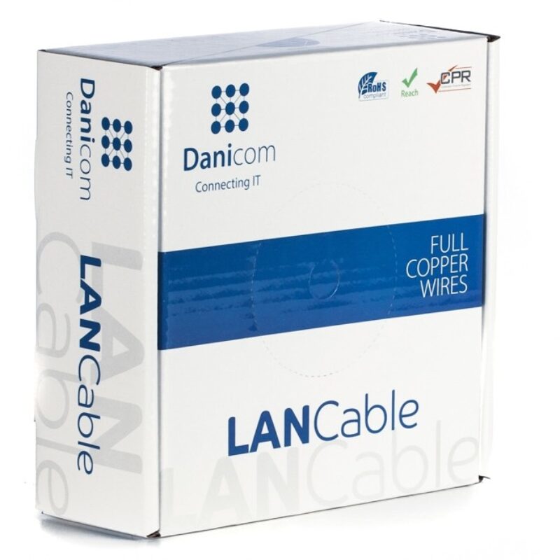 DANICOM CAT6A S/FTP 50m kabel op rol soepel – PVC (Fca)