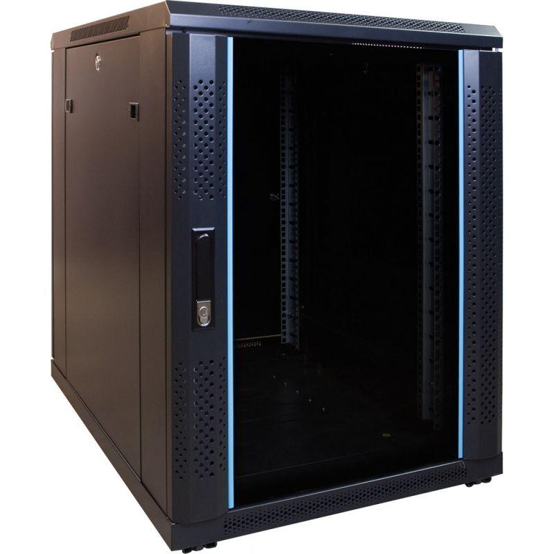 15U mini serverkast met glazen deur 600x600x770mm (BxDxH)