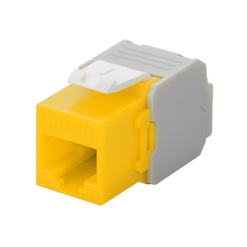 CAT6a UTP Keystone Connector – Toolless – Geel