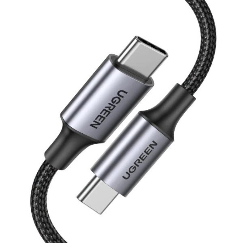 Ugreen USB C, 5A, 100W, Black USB kabel – Zwart