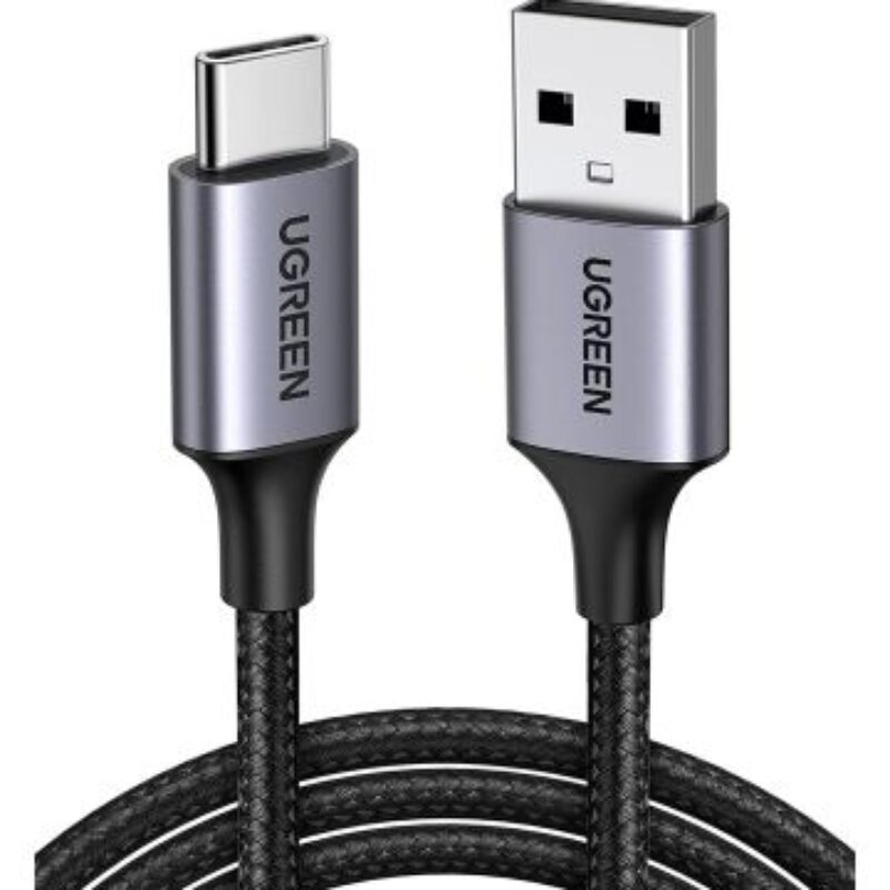 UGREEN Gevlochten USB-A naar USB-C Kabel 3A Fast Charge 1 Meter Zwart