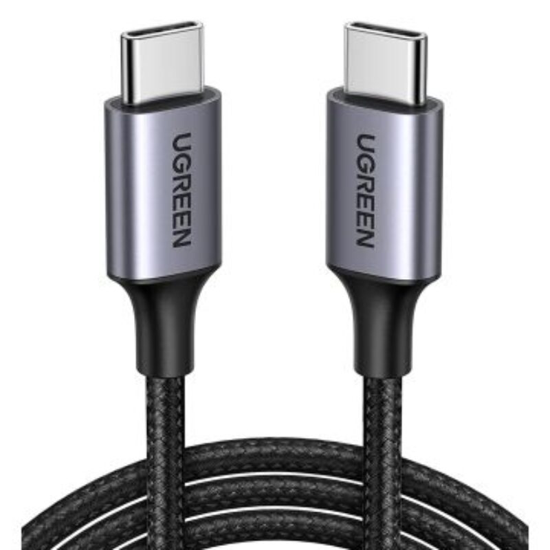 UGREEN Gevlochten USB-C naar USB-C Kabel 60W PD Charge 1 Meter Zwart