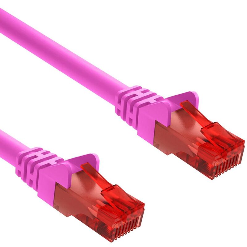 Cat 6 – U/UTP – Netwerkkabel – Patchkabel – Internetkabel – 10 Gbps – 30 meter – Roze – Allteq
