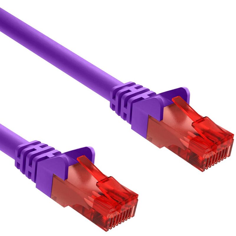 Cat 6 – U/UTP – Netwerkkabel – Patchkabel – Internetkabel – 10 Gbps – 30 meter – Paars – Allteq