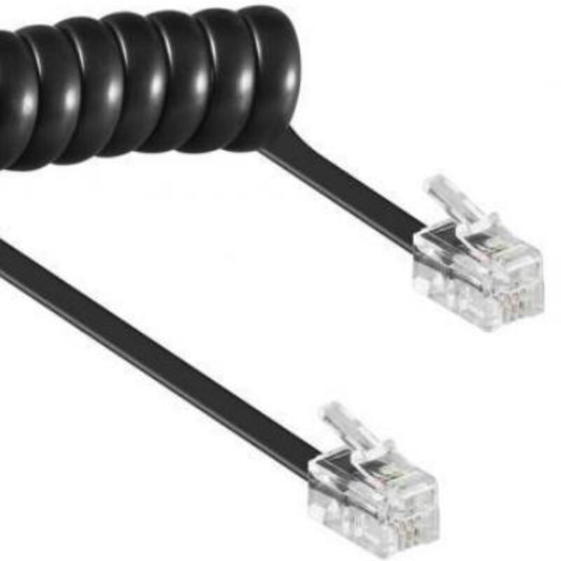 Telefoonhoorn kabel – RJ10 – 1.2 tot 5 meter – Zwart – Allteq