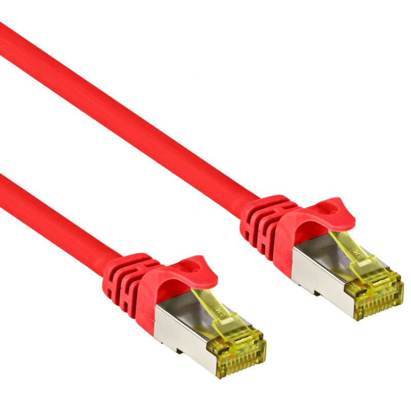 Cat 7 – S/FTP – Netwerkkabel – Patchkabel – Afgeschermd – 10 Gbps – 50 meter – Rood – Allteq
