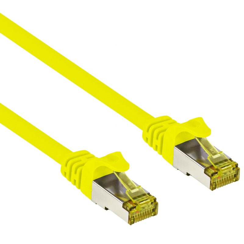 Cat 7 – S/FTP – Netwerkkabel – Patchkabel – Afgeschermd – 10 Gbps – 50 meter – Geel – Allteq