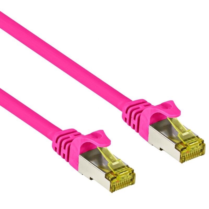 Cat 7 – S/FTP – Netwerkkabel – Patchkabel – Afgeschermd – 10 Gbps – 50 meter – Roze – Allteq