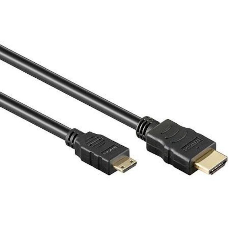 HDMI kabel – Mini HDMI type-C – 10.2 Gbps – 4K@30 Hz – Male to Male – 0.5 Meter – Zwart – Allteq