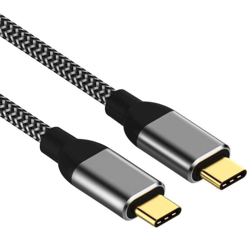 USB C kabel – 3.1 – SuperSpeed+ – 10 Gb/s snelheid – Nylon mantel – Grijs – 0.5 meter – Allteq