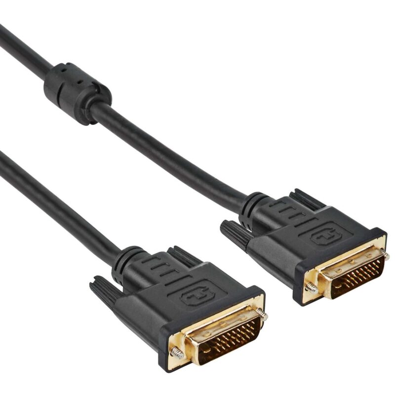 DVI-D kabel – Dual link – Verguld – 1 meter – Zwart – Allteq