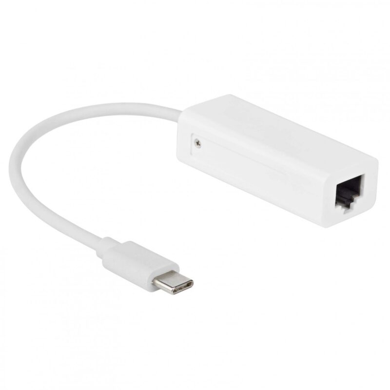 USB C netwerkadapter – Wit – 0.15 meter – Allteq