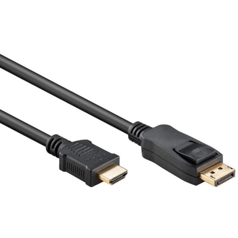 DisplayPort Naar HDMI Kabel – 4K@30Hz – 1 meter – Zwart – Allteq