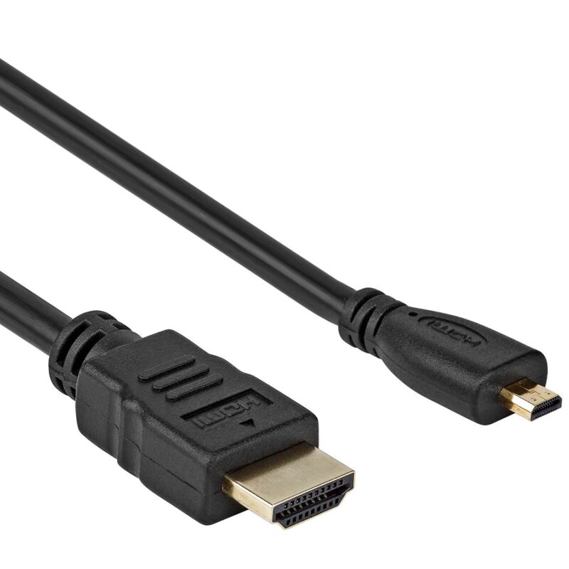 HDMI kabel – Micro HDMI type-D – 10.2 Gbps – 4K@30 – Male to Male – 3 Meter – Zwart – Allteq