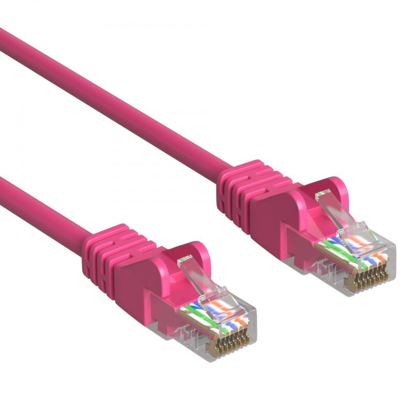 Cat 5e – U/UTP – Netwerkkabel – Patchkabel – Internetkabel – 1 Gbps – 2 meter – Roze – Allteq