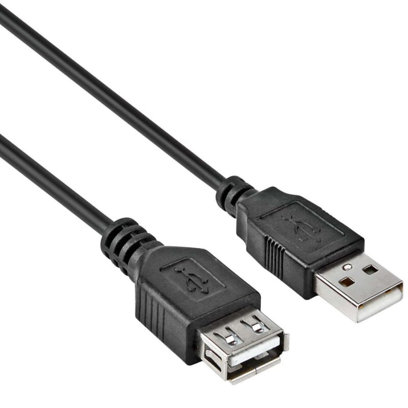 USB verlengkabel 2.0 – Zwart – 0.5 meter – Allteq
