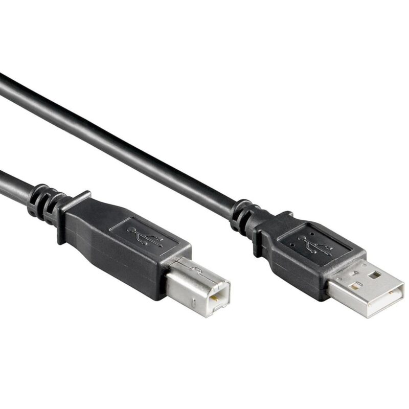 USB A kabel – USB B – 1 meter – Zwart – Allteq