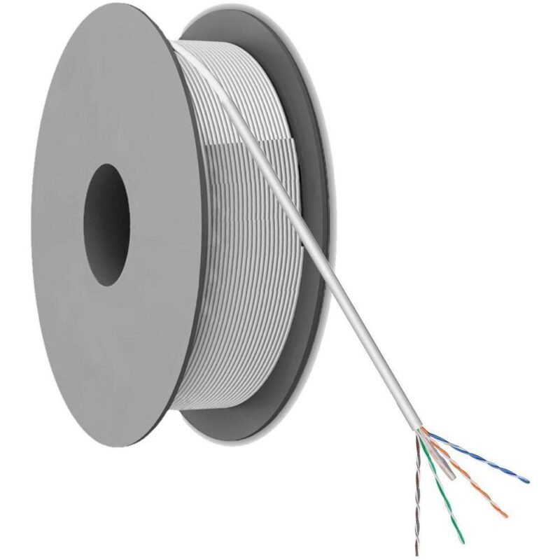 Netwerkkabel – Cat 5e – F/UTP – Vaste kern – CCA – 5.5mm – 100 meter – PVC – Op rol – Grijs – Allteq