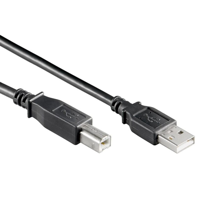 USB A kabel – USB B – 0.25 meter – Zwart – Allteq