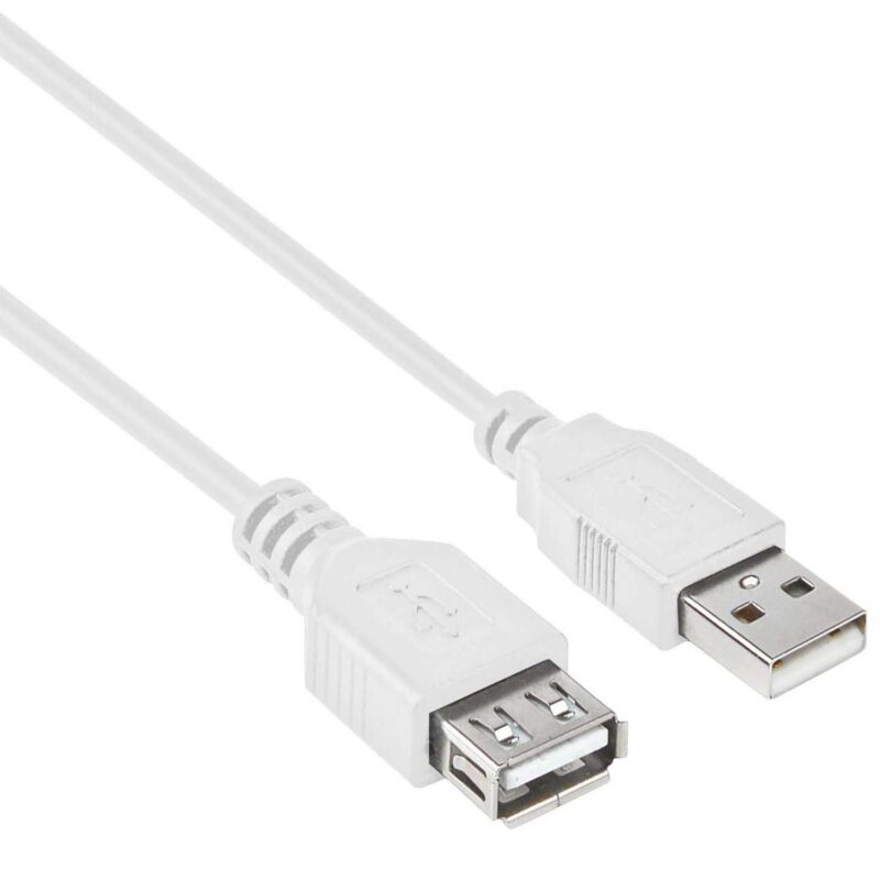 USB verlengkabel 2.0 – Wit – 0.3 meter – Allteq