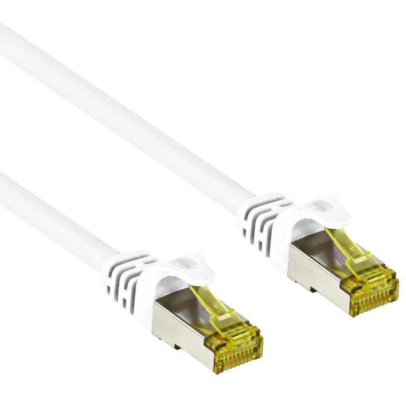 Cat 7 – S/FTP – Netwerkkabel – Patchkabel – Afgeschermd – 10 Gbps – 0.5 meter – Wit – Allteq