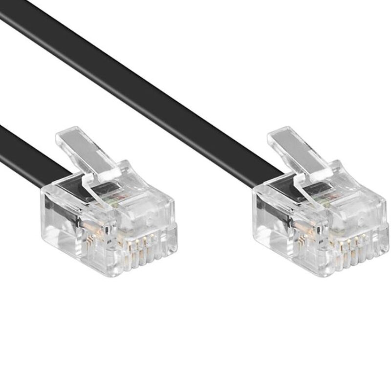 RJ11 kabel – 0.5 meter – Zwart – Allteq