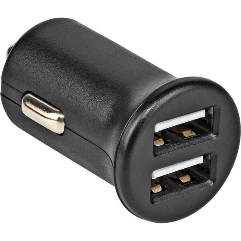 USB autolader – USB A – 2.400 mA – Zwart – Allteq