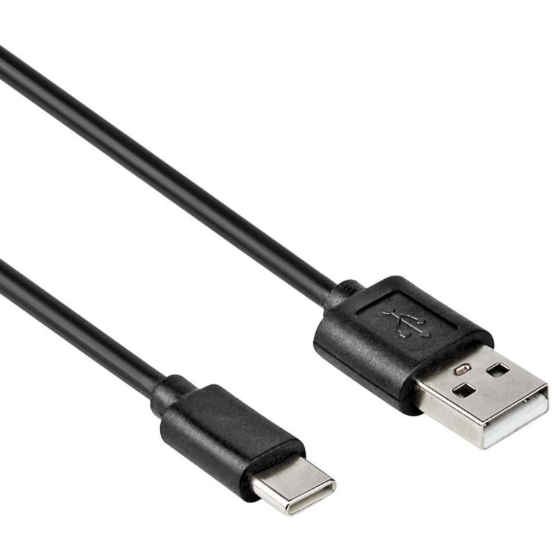 USB C kabel – USB C naar USB A – 2.0 HighSpeed – Max. 480 Mb/s – Zwart – 0.1 meter – Allteq