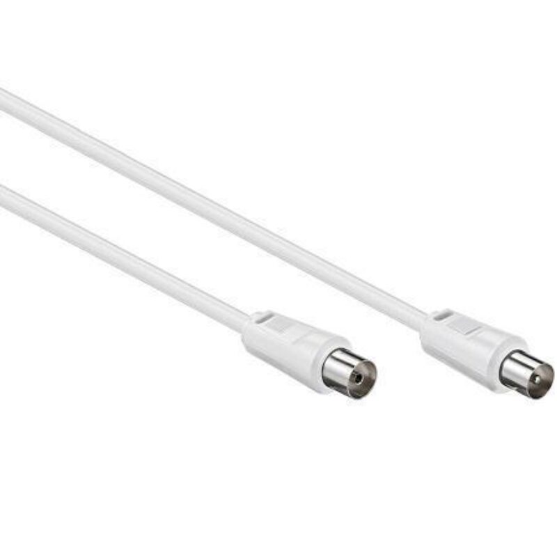 Premium Coax Kabel – Dubbel afgeschermd – IEC Coax Kabel voor TV – Wit – 25 meter – Allteq