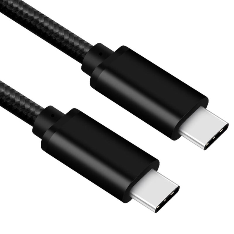 USB C kabel – 3.1 gen 1 – 5 Gb/s – Gevlochten nylon mantel – Zwart – 3 meter – Allteq