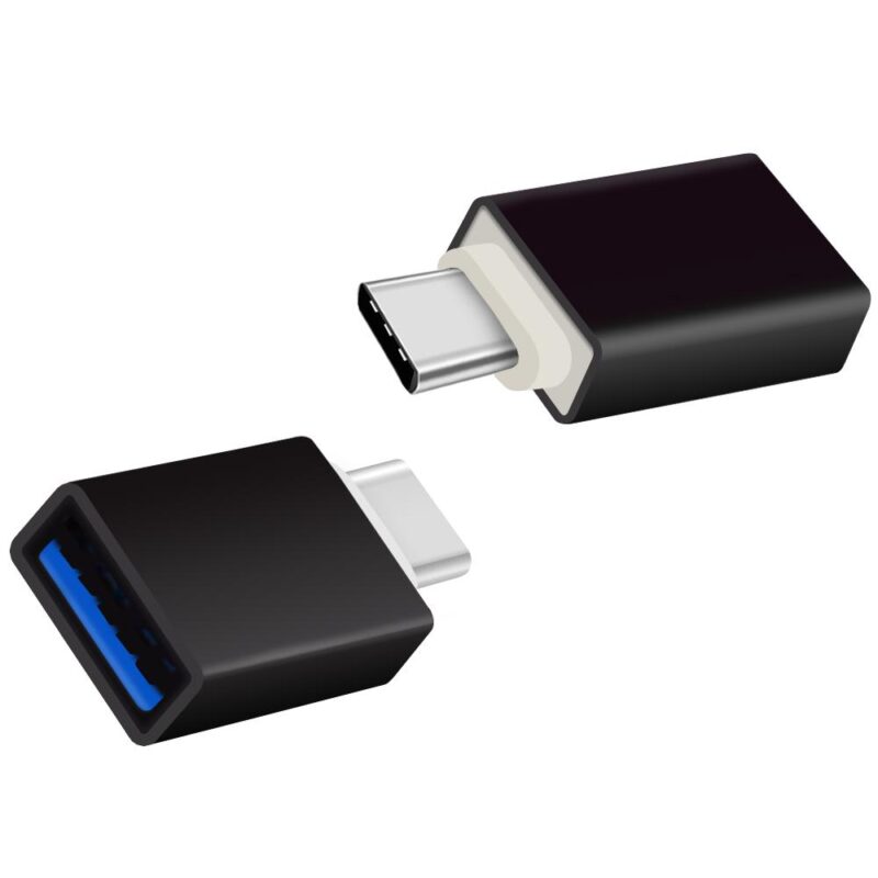 USB C adapter – C naar A – Zwart – Allteq