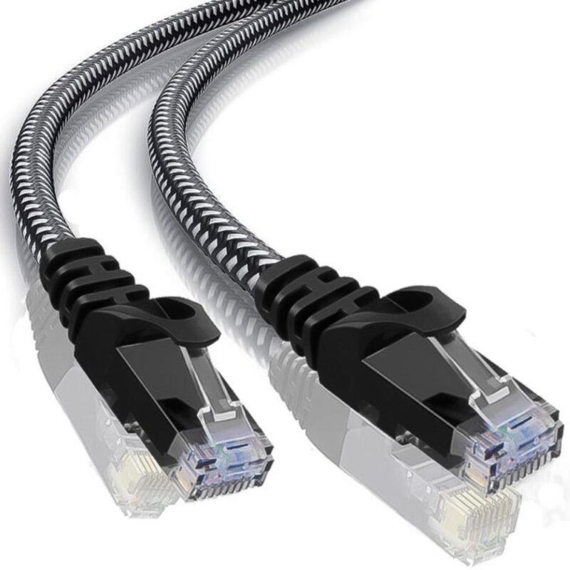 CAT 6 – U/UTP – Netwerk kabel – Afgeschermd – Gevlochten mantel – CU kern – 0.25 meter – Allteq