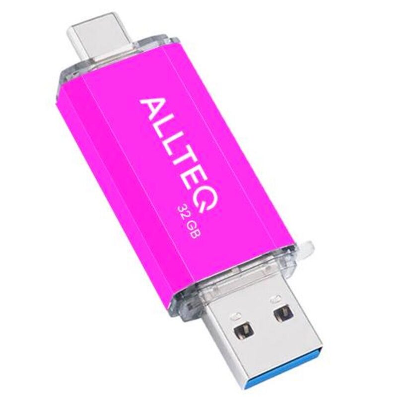 USB stick – Dual USB – USB C – 64 GB – Roze – Allteq