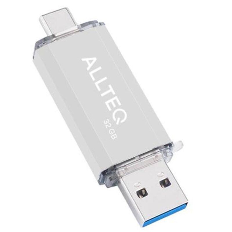 USB stick – Dual USB – USB C – 32 GB – Zilver – Allteq