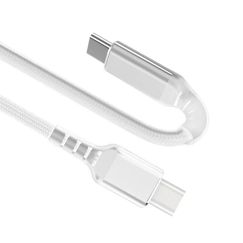 USB C kabel – C naar C – USB 3.1 – Extra buigbaar – Wit – 0.5 meter – Allteq