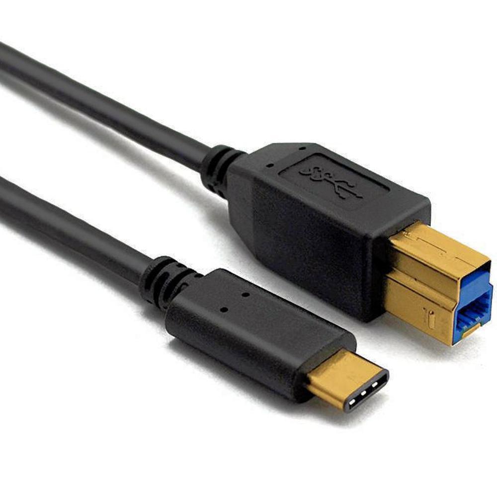 USB printerkabel - USB C USB B 3.1 gen 1 - 5 Gb/s - Zwart - 1 meter - Allteq - Kabelman