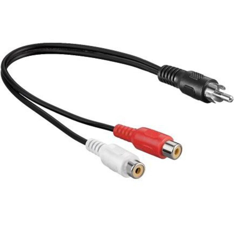 Tulp Y kabel – 0.2 meter – Zwart – Allteq