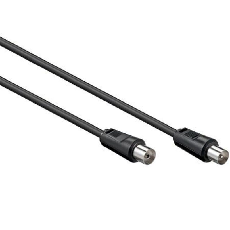 Premium Coax Kabel – Dubbel afgeschermd – IEC Coax Kabel voor TV – Zwart – 5 meter – Allteq