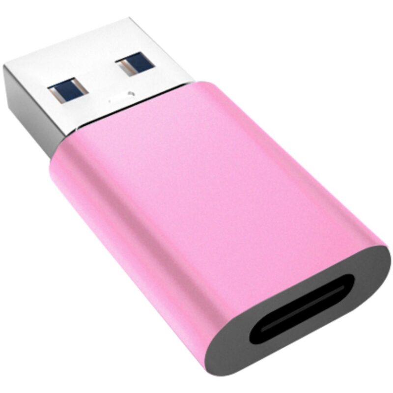 Allteq – USB A naar C adapter – USB 3.1 gen 1 – Aluminium – Roze