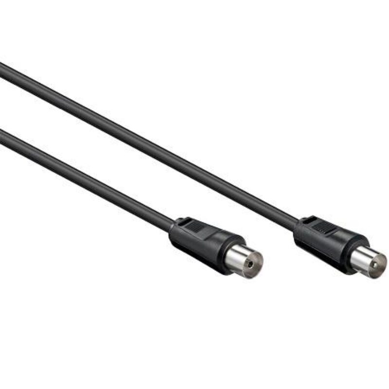 Premium Coax Kabel – Dubbel afgeschermd – IEC Coax Kabel voor TV – Zwart – 1.5 meter – Allteq