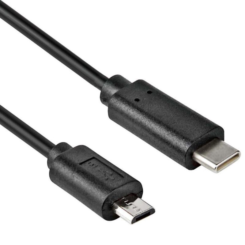 USB C kabel – USB C naar Micro USB – 2.0 HighSpeed – Max. 480 Mb/s – Zwart – 2 meter – Allteq