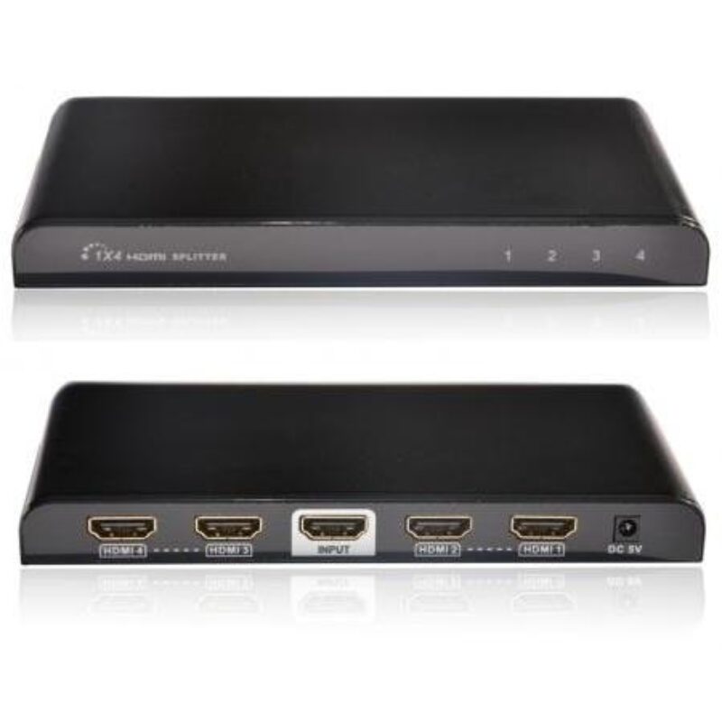 Allteq – HDMI splitter – 4 poorts – Zwart