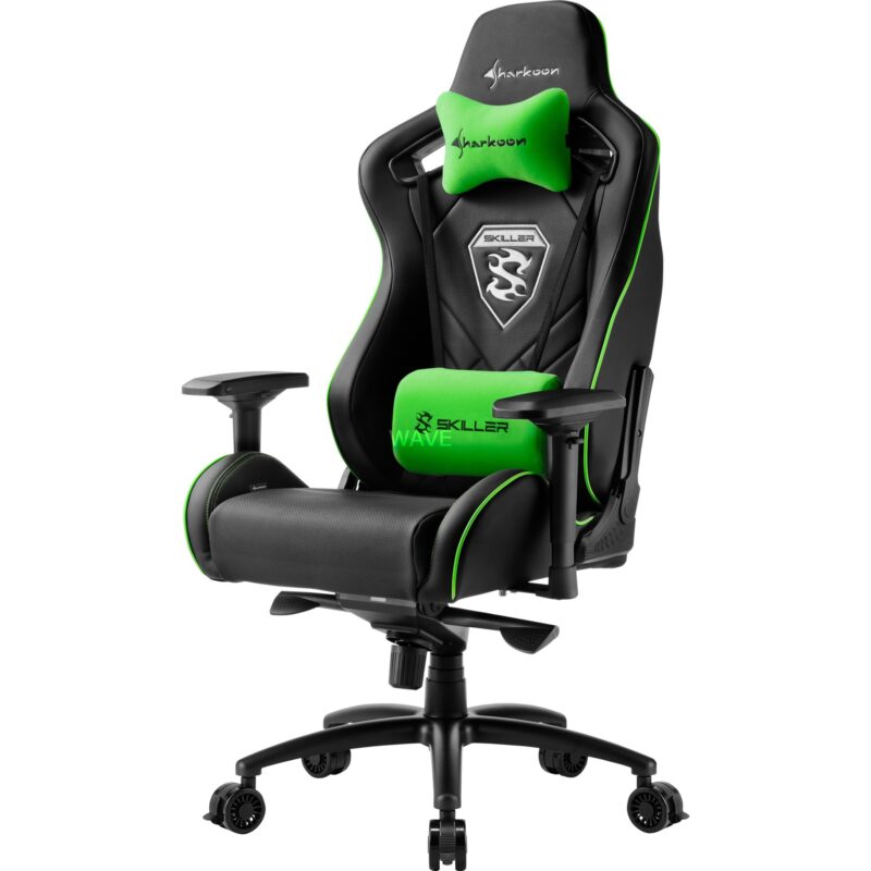Sharkoon SKILLER SGS4 Gaming Seat gamestoel (Zwart/groen)